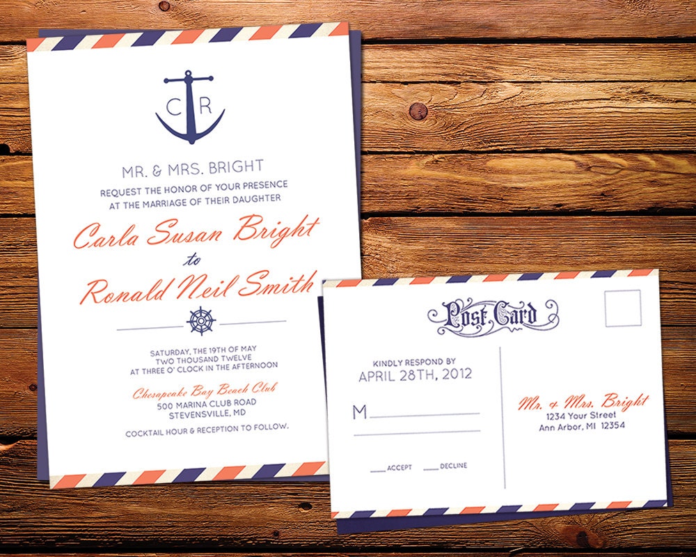 Anchor Beach Wedding Invitation