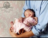 Mini Backdrop Light  Pink & White Damask