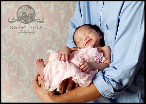 Mini Backdrop Light  Pink & White Damask