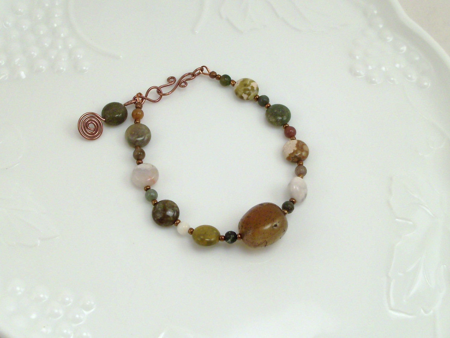 Bracelet With Jasper Coin Beads