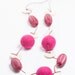 Extra Long Beaded Felt Necklace No Clasp Spring Summer Fashion Pink Gift For Girl