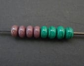 Red white and blue. Handmade Lampwork spacer bead set SRA CPteam FHFTeam