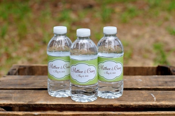 Custom Water Bottle Labels - 100 Water Resistant, Printed Labels in your wedding colors Il_570xn