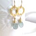 Moss Aquamarine Briolette with Gold Circle Earrings