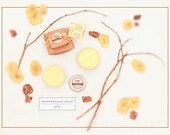 Lip Balm and Lotion Bars - Gift Set, Toasted Banana Cream - Sweet Banana and Smoky Vanilla - All Natural