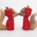 FINGER PUPPET SWING, Needle Felted Red Squirrel Valentines, Handmade Toy and Home Decor, Romantic Wedding Gift or Gift for a Child or Baby