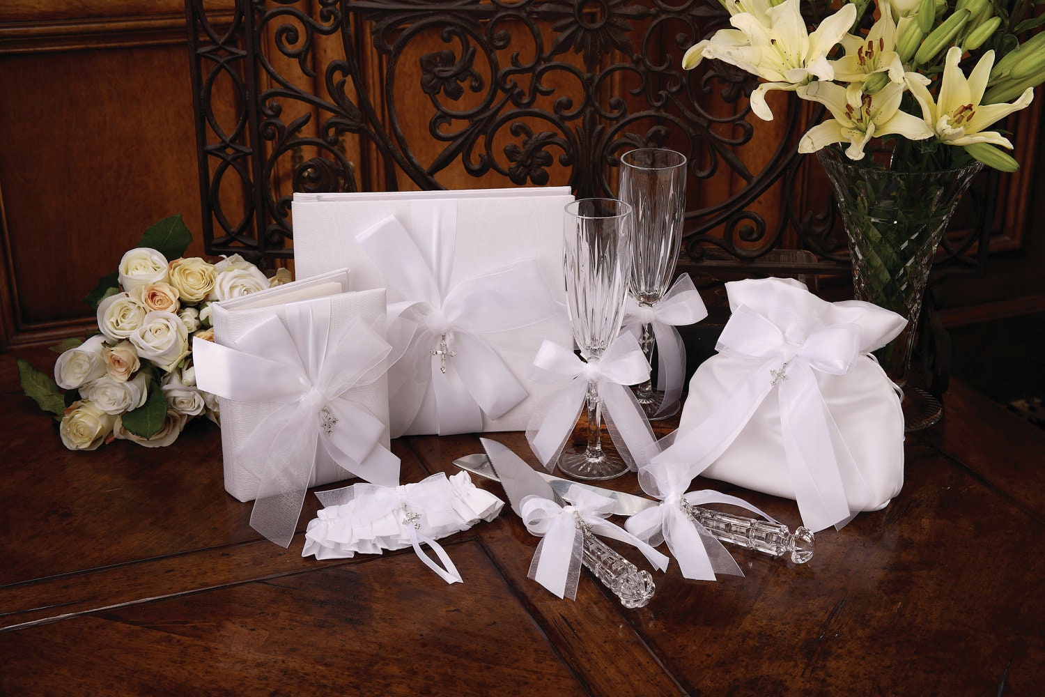 Beautiful Grace Collection Wedding Accessory Set or Baptism Accessories