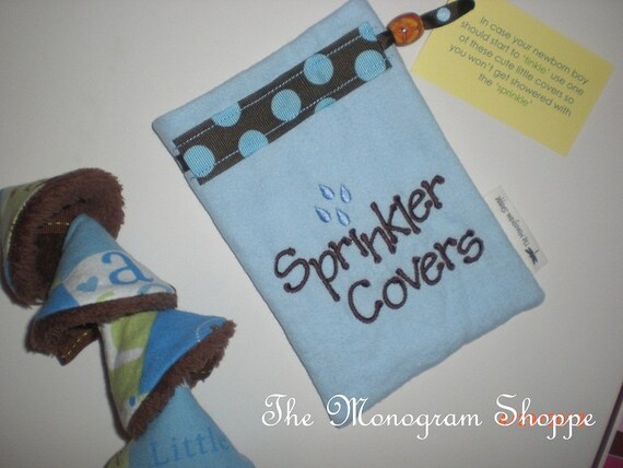 Sprinkler Covers for Baby Boys (item can be personalized with name or monogram)