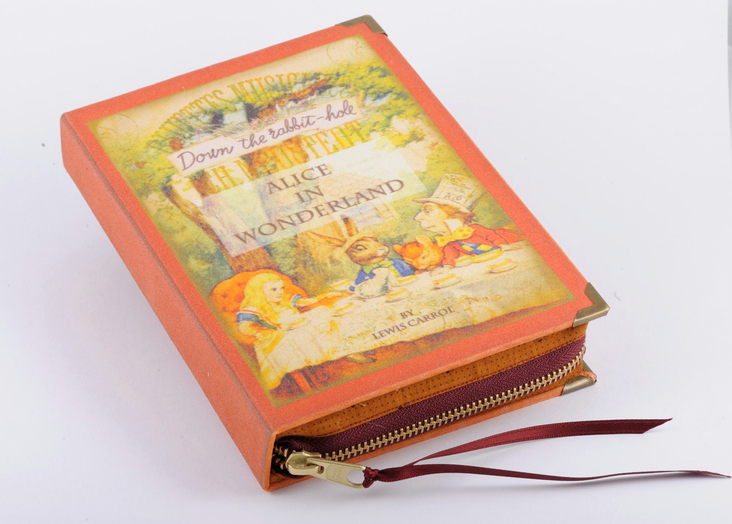 Red Alice in Wonderland Book Clutch