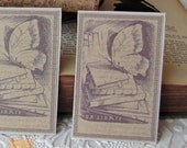 Bookplate Stickers- Vintage Inspired- Butterfly