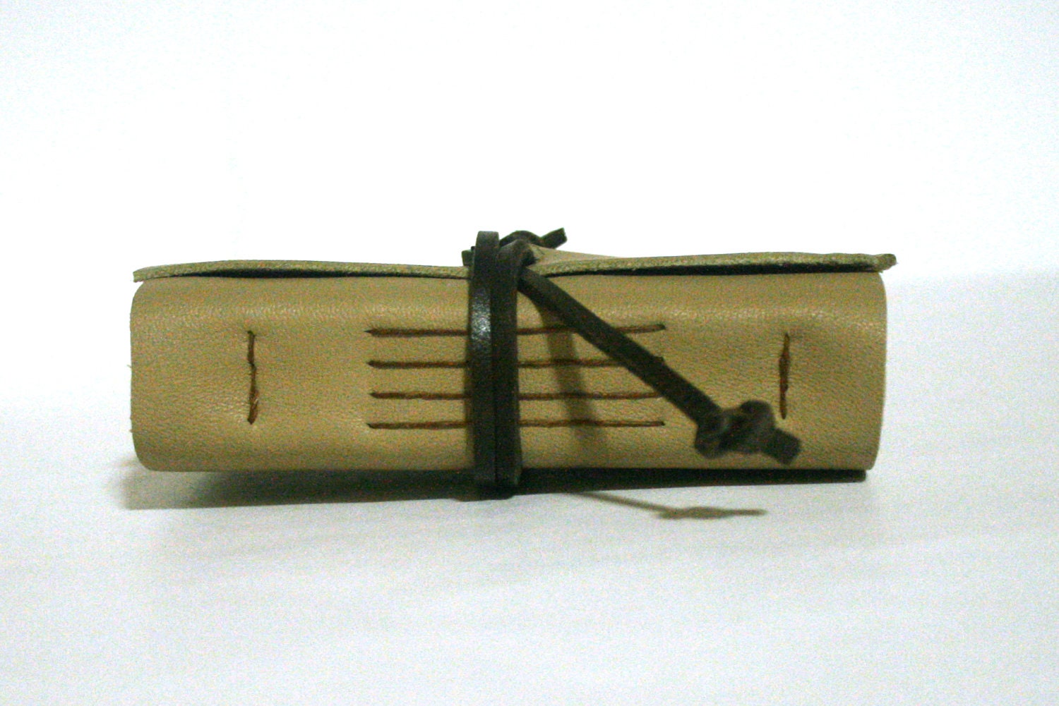 Leather Journal, Tan Hand-Bound 3.5 x 4 Journal by The Orange Windmill on Etsy