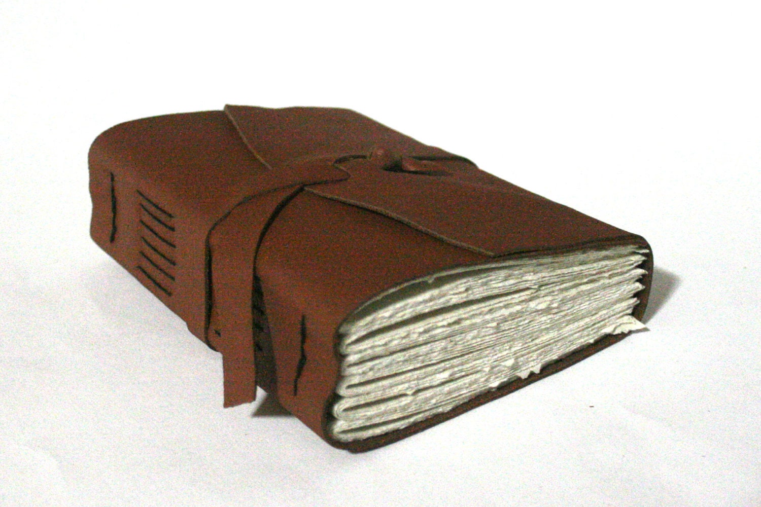 Leather Journal, Caramel Brown, Hand-Bound 4.75 x 6 Journal by The Orange Windmill on Etsy