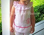 Ruffled Neck Shirt & Short Set