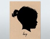 Personalized Silhouette 8x10  hand painted & personalized from your photo ORIGINAL ART