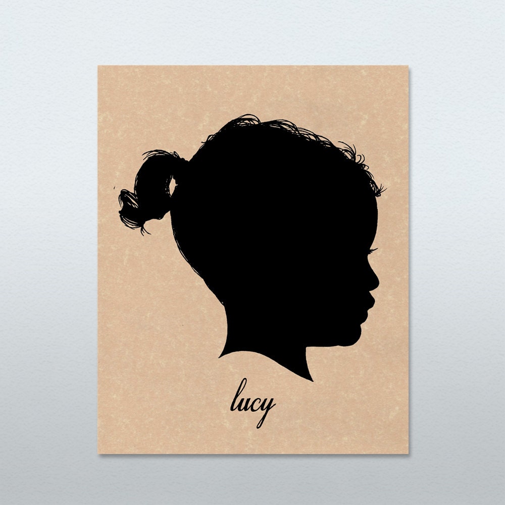 Personalized Silhouette 8x10 hand painted & personalized from your photo ORIGINAL ART