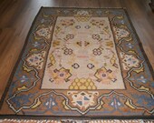 Yuner/ Vintage Kilim Rug ,Antique  Kilim Rug, Decorative Rug,80 years old,beige,pink,blue, color riot,56.8X32 inch