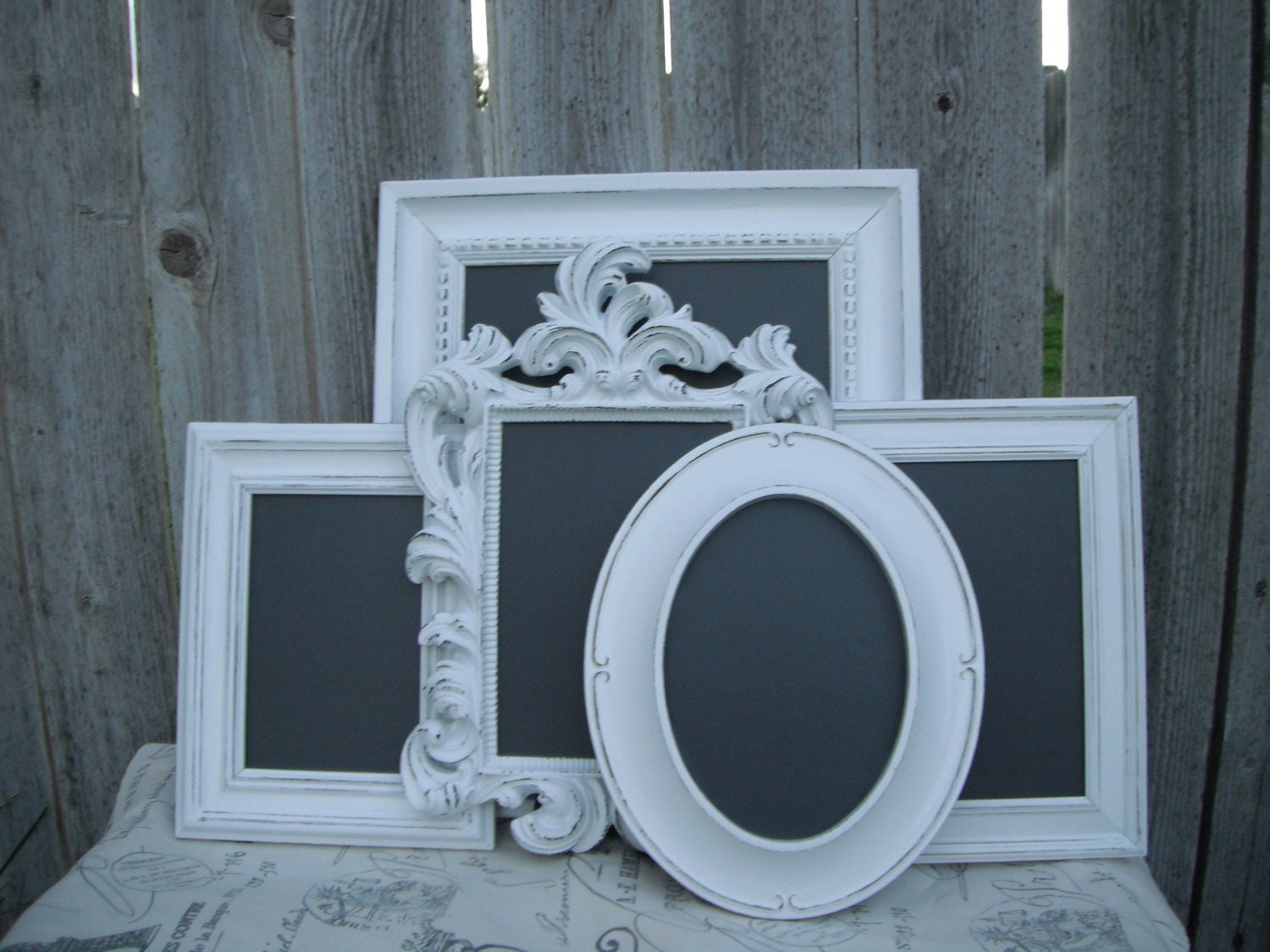 5 FRAMED CHALKBOARDS -  Chalk Ink Pen - You Choose the Color - Shabby Chic or High Gloss - wedding reception home sign