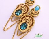 One of a kind Swarovski Crystal Statement Earrings