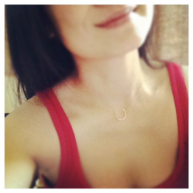 14K Gold Filled Handmade Horseshoe Necklace - Good Luck Necklace - Hammered - All 14K Gold Filled