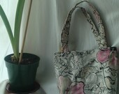 Tan & Pink floral tote