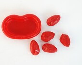 Red Plastic Ducks, 1950's Toy, Mid Century Mini Toys, Christmas Red, For Her, Collectables, Mallard, Vintage Hard Plastic Toys, Elf Toys,
