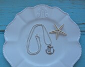 beachcomber silver anchor necklace nautical