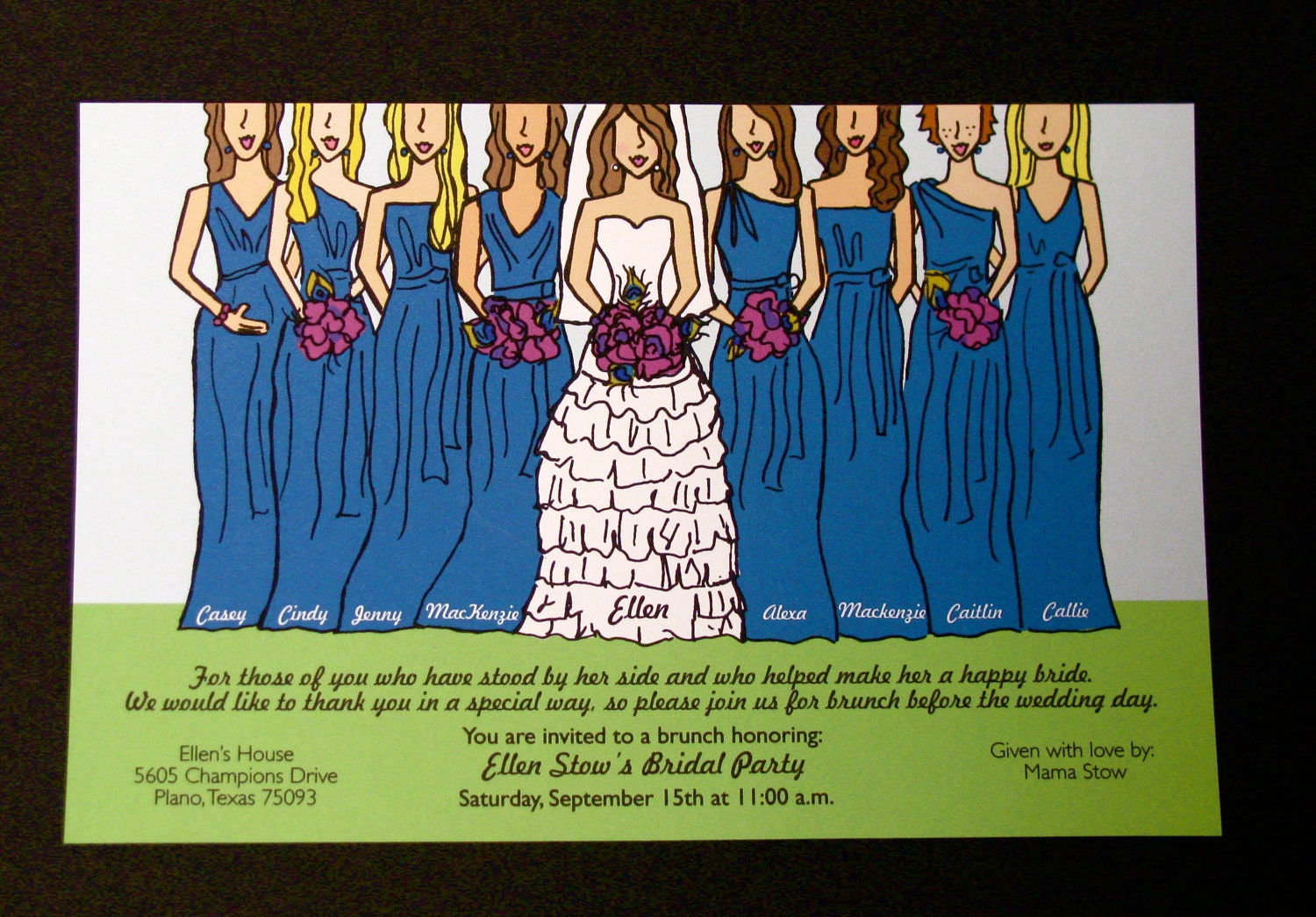 25 Bridesmaids Luncheon Custom Invites