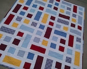 CUSTOM Throw Quilt 50x60" "City Block" featuring your favorite fabrics