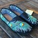 Black Glitter Peacock Feather TOMS shoes