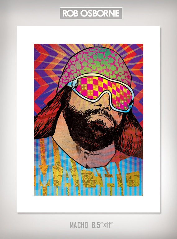 MACHO Randy Savage Wrestling Art Print 8.5x11 by Rob Osborne