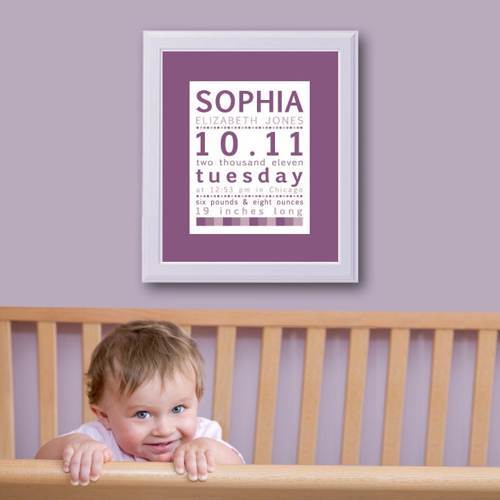 Welcome Baby Girl Custom 8 x 10 Canvas