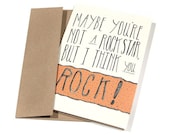 Father's Day Card - Maybe You're Not A Rockstar, But  I Think You Rock Card
