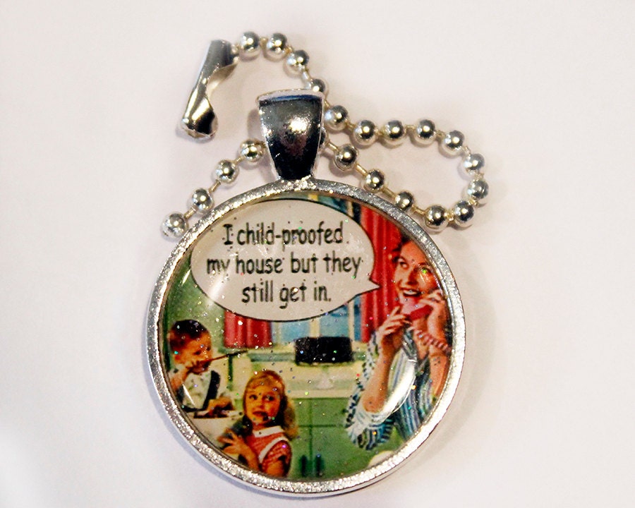 Vintage kitsch keyring -Funny Retro keychain -Glitter Kitsch style keyring -Comedy Gift for Mom