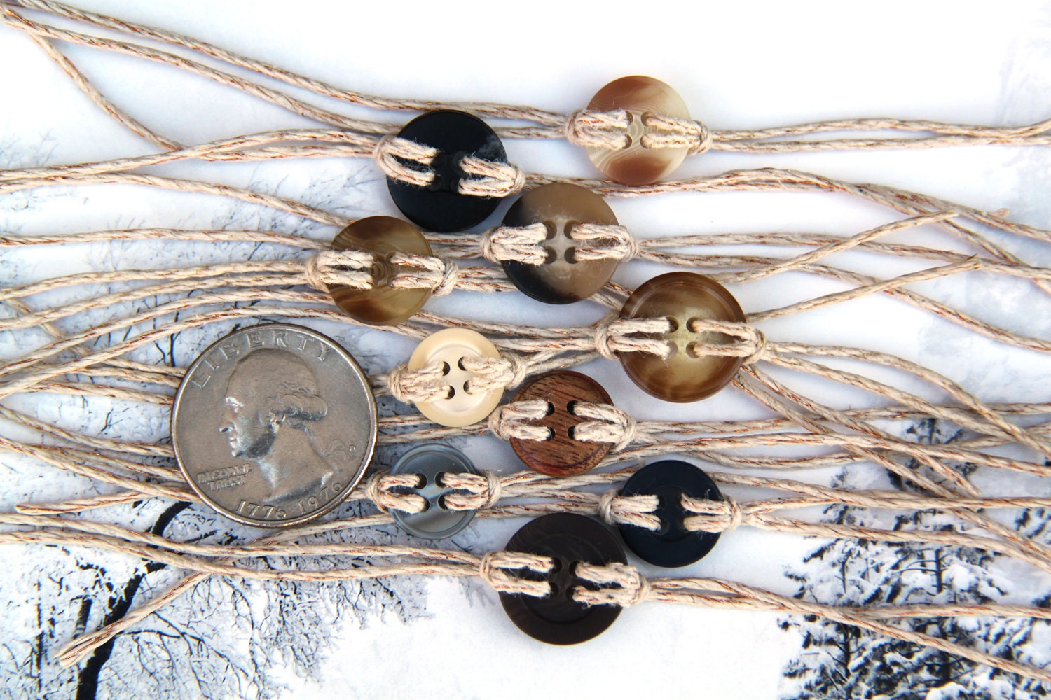 Cute as a button bracelet in natural/neutral colors--Updated December 2012