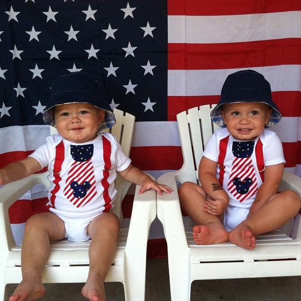 Mickey Mouse Patriotic Tie Onesie Suspenders You Customize Little Man Tie Outfit Disney Vacation Baby Toddler Clothes