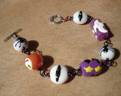 Glass Bead Wire Wrapped Halloween Bracelet