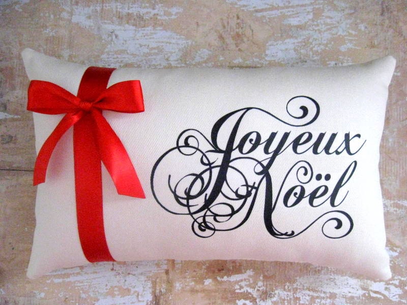 Christmas Pillow, Joyeux Noel, French Country, French Country Home, Merry Christmas, Home Decor, Decorative Pillow, Holidays