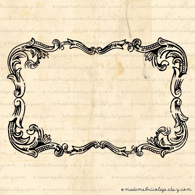 Decorative Frame, Borders, Digital Download for Iron on Transfer, Papercrafts, Pillows, T-Shirts, Tote Bags, Burlap, No 01608