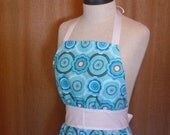 SALE Fun and Flirty Floral Full Apron with Ribbon and Ruffle - Can be Personalized
