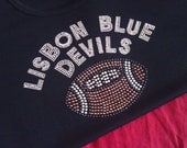 LONG SLEEVE Rhinestone Football Sports Jersey Custom Team Name