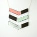 Large Hand-Painted Wooden Colorblock Chevron Necklace in Pastels