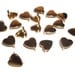 50 Gold Heart Studs, 12mm Heart Shape Clothing Studs
