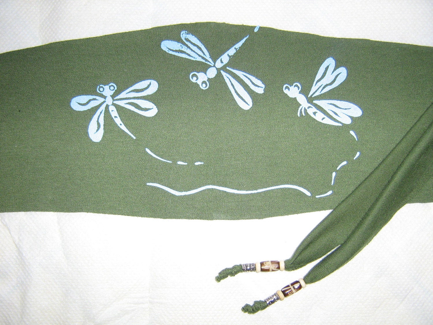 Head wrap / Bandanna  /Bamboo /Dragon Flies