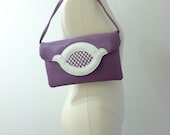 Purple & White Woven Clutch 1970's