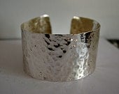 Silver Cuff -  Softly Hammered Fine Silver Bracelet