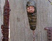 Madrigal Spirit Cross Chrysalis Bronze with Copper Tag and Freshwater Pearls - 201210TC127