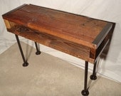 4 ft Industrial Salvaged Barnwood Desk with pipe legs