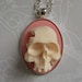 Romance is Macabre Peach and Ivory 3D Cameo Necklace