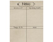 Memo and Menu Planning Set: Tan Owl Color.