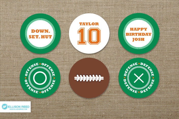 Football Printable - Football cupcake toppers - Football Birthday - printable party - Sports Birthday - tailgate - Football Watch Party Il_570xn